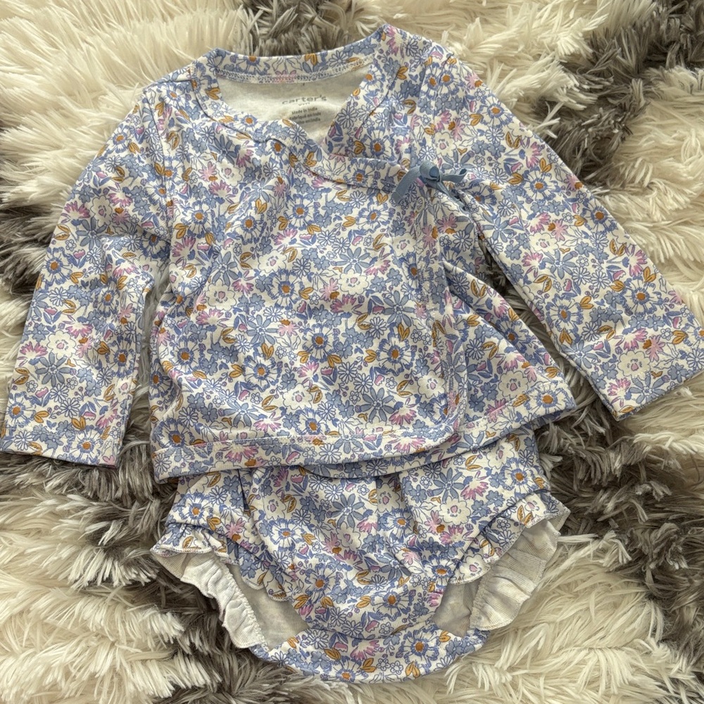 Floral Baby Outfit Set, 9 months. New! - Picture 3 of 4